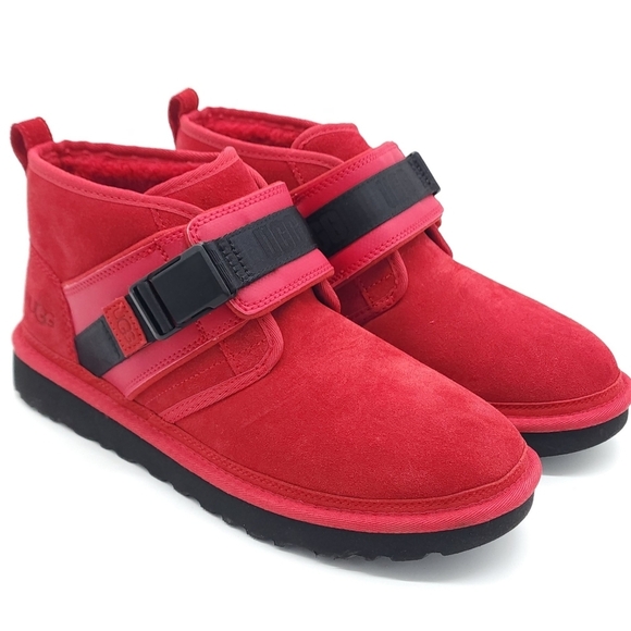 UGG Neumel Snapback Chukka Boots Mens Size 11 Red Black Ankle Sheepskin 1118570 - Picture 4 of 11